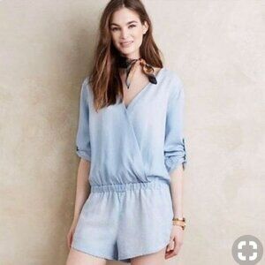 203. Cloth & Stone Long Sleeve Chambray Romper XS